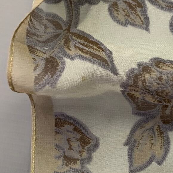 GIORGIO ARMANI Grey Blue Floral Silk Scarf Shawl - Picture 5 of 6